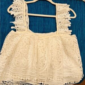 Anthropologie Cream Lace Blouse